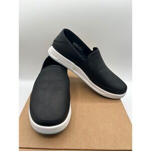 Kuru Roam Atla Womens 6.5 Slip On Sneakers Jet Black Leather Comfort Shoes